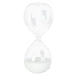 MICA Living Standdeko - Sanduhr - Aus Glas - Ca. 5 X 5 X 12,5 Cm - Weiß