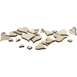 MICA Living Streudeko - Herzen - Aus Holz - 25 Stück