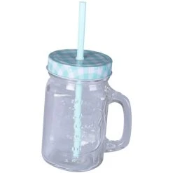 MICA Living Trinkglas Mit Deckel Und Trinkhalm - 450 Ml - 1 Stück -MICA decoration Shop 207179 4