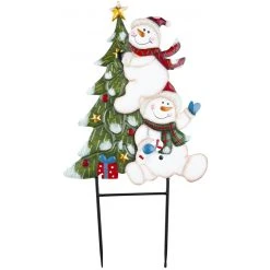 MICA Living Pflanzenstecker - Schneemänner - Ca. 40 X 1 X 74 Cm