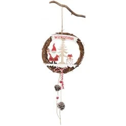 MICA Living Dekohänger - Kranz - Aus Weide - Ca. 17 X 2 X 42 Cm