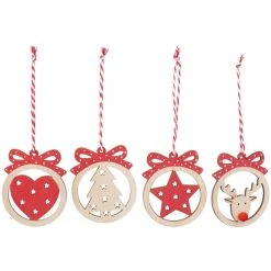 MICA Living Dekohänger - Christbaumkugeln - Aus Holz - Ca. 10 X 6 Cm - 12 Stück -MICA decoration Shop 219032 1