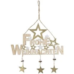 MICA Living Dekohänger - Frohe Weihnachten - Aus Holz - Ca. 30 X 44 Cm