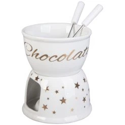 Sonstiger Hersteller Schokoladenfondue-Set - Aus Keramik - 4-teilig - Ca. 11 X 18 Cm -MICA decoration Shop 219478 1