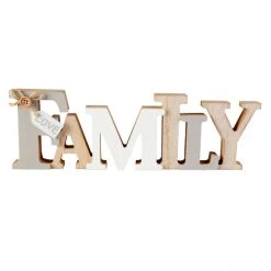 MICA Living Deko-Schriftzug - Family - Aus Holz - Ca. 25,5 X 3 X 9 Cm