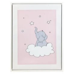 MICA Living Canvasbild - Elefant - Ca. 30 X 40 X 2,5 Cm - Rosa/weiß