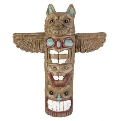 MICA Living Standdeko - Totempfahl - Aus Magnesia - Ca. 39,5 X 15 X 47,5 Cm