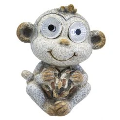 MICA Living LED-Solarlampe - Affe - Aus Polyresin - Ca. 14,5 X 10 X 17,5 Cm