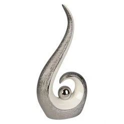 MICA Living Standdeko - Aus Keramik - Ca. 16 X 9 X 33 Cm - Silber