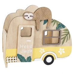 MICA Living Dekokörbchen - Wohnwagen - Aus Holz - Ca. 16 X 9,5 X 18 Cm -MICA decoration Shop 235378 1