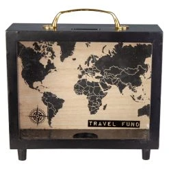 MICA Living Spardose - Koffer - Aus Holz - Ca. 20 X 7 X 21 Cm