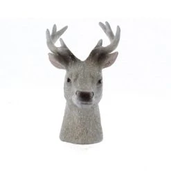 MICA Living Hirschkopf Grau - Aus Polyresin - Ca. 10 X 13 X 16 Cm