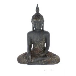 MICA Living Buddha Sitzend Anthrazit - Ca. 18,5 X 9,5 X 25,5 Cm