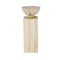 MICA Living Kerzenhalter Säule Braun/gold - Ca. 7,5 X 7,5 X 19,5 Cm