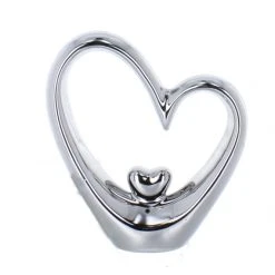 MICA Living Herzsilhouette Silber - Ca. 20 X 5,5 X 22 Cm