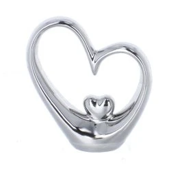 MICA Living Herzsilhouette Silber - Ca. 13,5 X 4 X 15 Cm