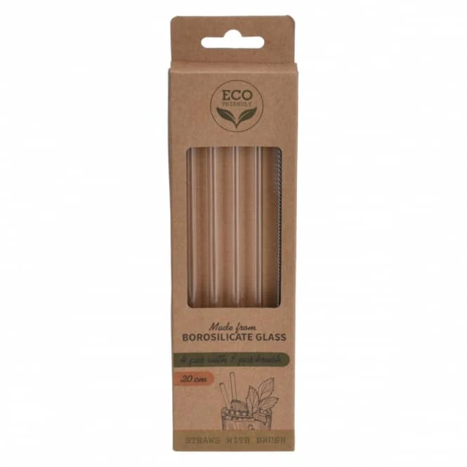 Sonstiger Hersteller Strohhalme - Aus Glas - 4 Stück - Inkl. Bürste 3 Sonstiger Hersteller Strohhalme - Aus Glas - 4 Stück - Inkl. Bürste