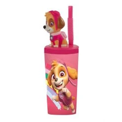 P:OS Paw Patrol - Trinkbecher Skye Mit Trinkhalm - Rosa