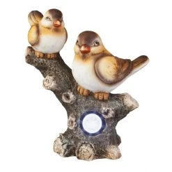 MICA Living Gartendeko Mit Solar LED - Aus Magnesia - Ca. 30,5 X 17 X 35 Cm