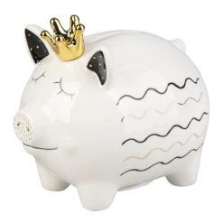 MICA Living Sparschwein Mit Krönchen - Aus Keramik - Ca. 13 X 10,5 X 12,5 Cm -MICA decoration Shop 243371 4016096447472 mica living sparschwein mit krone 04