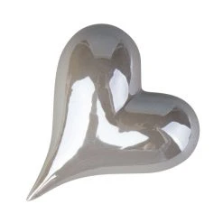 MICA Living Deko Herz Geschwungen - Grau - Aus Keramik - Ca. 9 X 8 X 4 Cm