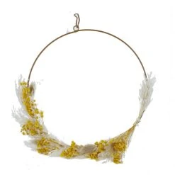 MICA Living Dekohänger - Ring Mit Trockenblumen - Aus Metall - Ca. 30 X 1 X 28 Cm