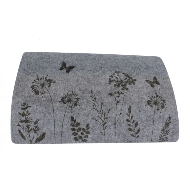 MICA Living Platzdeckchen - Blumenwiese - Grau - Aus Filz - Ca. 45 X 30 Cm 3 MICA Living Platzdeckchen - Blumenwiese - Grau - Aus Filz - Ca. 45 X 30 Cm