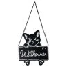 MICA Living Dekohänger-Schild - Katze - Willkommen - Aus Metall - Ca. 20 X 46 Cm -MICA decoration Shop 243656 Bild 4016096448950