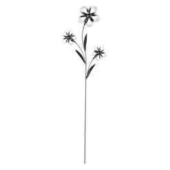 MICA Living Gartenstecker - Blumen - Schwarz - Aus Metall - Ca. 110 X 31 Cm