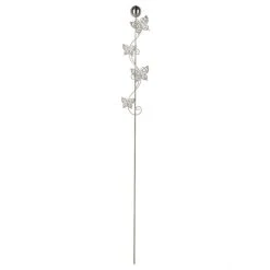 MICA Living Gartenstecker - 4 Schmetterlinge Grau/silber - Aus Metall - Ca. 115 X 12 Cm