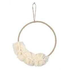 MICA Living Dekohänger - Makramee Ring - Aus Textil - Ca. 20 X 23 Cm