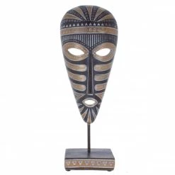 MICA Living Standdeko - Afrikanische Maske - Aus Polyresin - Ca. 13 X 7,5 X 35,5 Cm