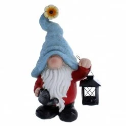 MICA Living Wichtel Mit Laterne - Aus Magnesia - Ca. 22 X 16,5 X 41 Cm