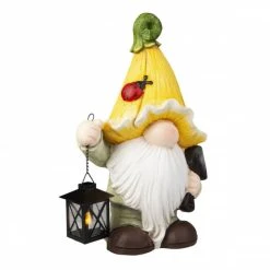 MICA Living Wichtel Stehend Mit Laterne - Aus Magnesia - Ca. 27,5 X 17 X 44 Cm