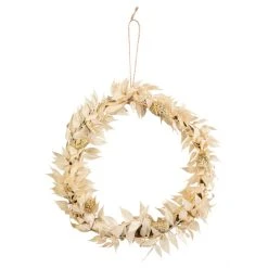 Sonstiger Hersteller Ruscus-Kranz Zum Hängen - Gebleicht - Ø Ca. 20 Cm