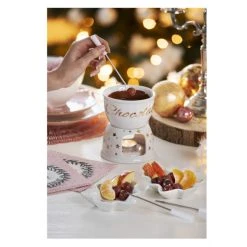 Sonstiger Hersteller Schokoladenfondue-Set - Aus Keramik - 4-teilig - Ca. 11 X 18 Cm