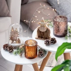 MICA Living Tannenzapfen Mit Kunstschnee - Aus Holz - Ca. 6 Cm - 8 Stück