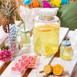 MICA Living Trinkglas Mit Deckel Und Trinkhalm - 450 Ml - 1 Stück -MICA decoration Shop alles613