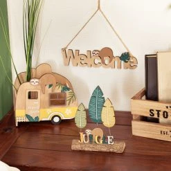 MICA Living Dekohänger - Welcome - Aus Holz - Ca. 22,5 X 6,5 Cm